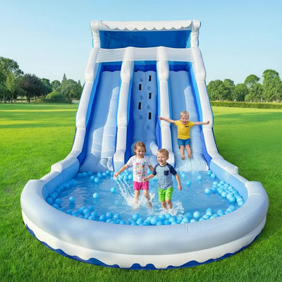 Water Slide for Adults Kids Double Inflatable Adult Water Slides with Blower, Giant Blow Up Water Slide Backyard