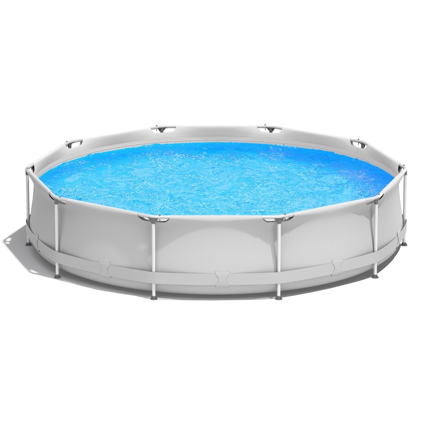 Round Above Ground Swimming Pool with Pool Cover – 3-Layer PVC & Polyester Frame Pool for Family Backyard Fun