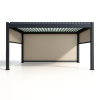 Screen Pergola Built for Weather Control, Louvered Aluminum Roof, Zip-Track Screen, Privacy Panels