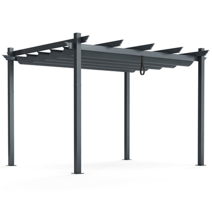 10x12 Aluminum Retractable Pergola Canopy | Outdoor Shelter