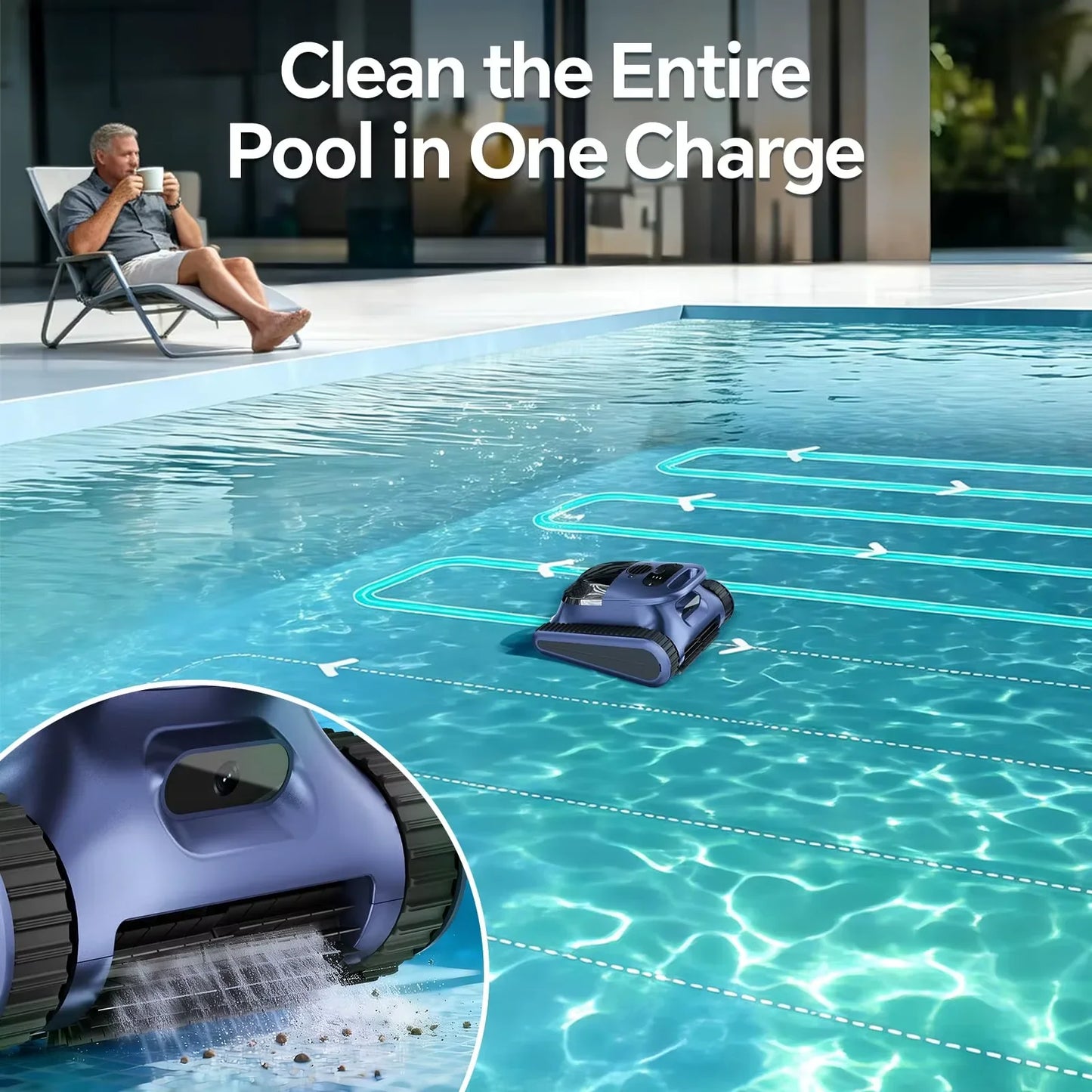 Seauto Crab Pro Cordless Pool Vacuum – 3 Cleaning Modes, Auto-Docking