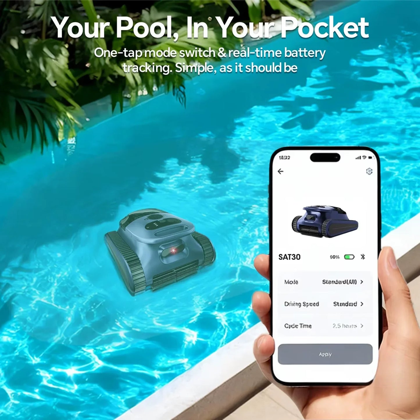 Seauto Crab Pro Cordless Pool Vacuum – 3 Cleaning Modes, Auto-Docking