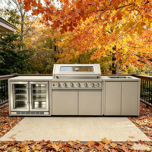 premium modular outdoor kitchen cabinet system - 2m Modular Metal Kitchen Island & Storage Unit