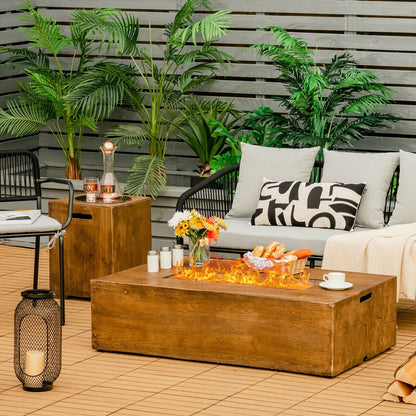 Outdoor Propane Fire Pit Table Set with Hidden Tank Storage