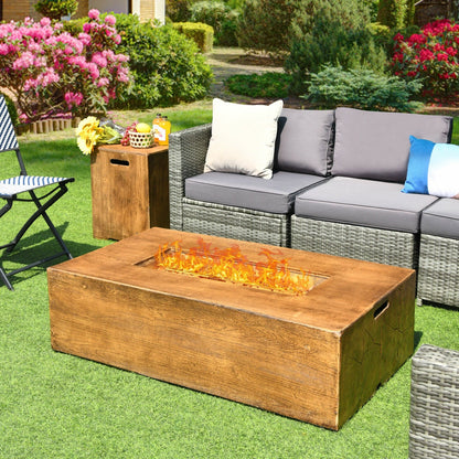 Outdoor Propane Fire Pit Table Set with Hidden Tank Storage