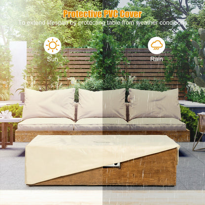 Outdoor Propane Fire Pit Table Set with Hidden Tank Storage