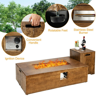 Outdoor Propane Fire Pit Table Set with Hidden Tank Storage