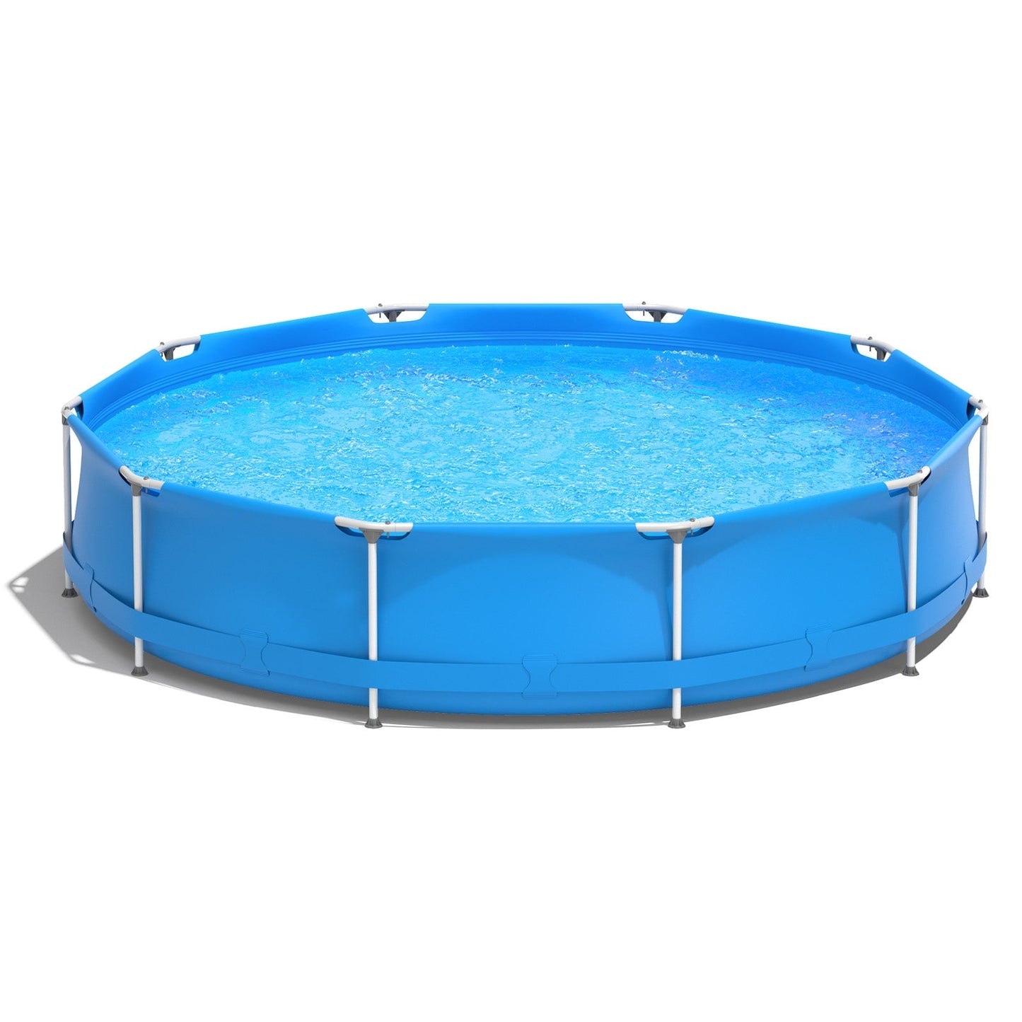 Round Above Ground Swimming Pool with Pool Cover – 3-Layer PVC & Polyester Frame Pool for Family Backyard Fun