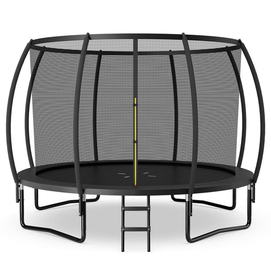 12 FT Outdoor Recreational Trampoline with Ladder – ASTM-Compliant Backyard Jumping Trampoline