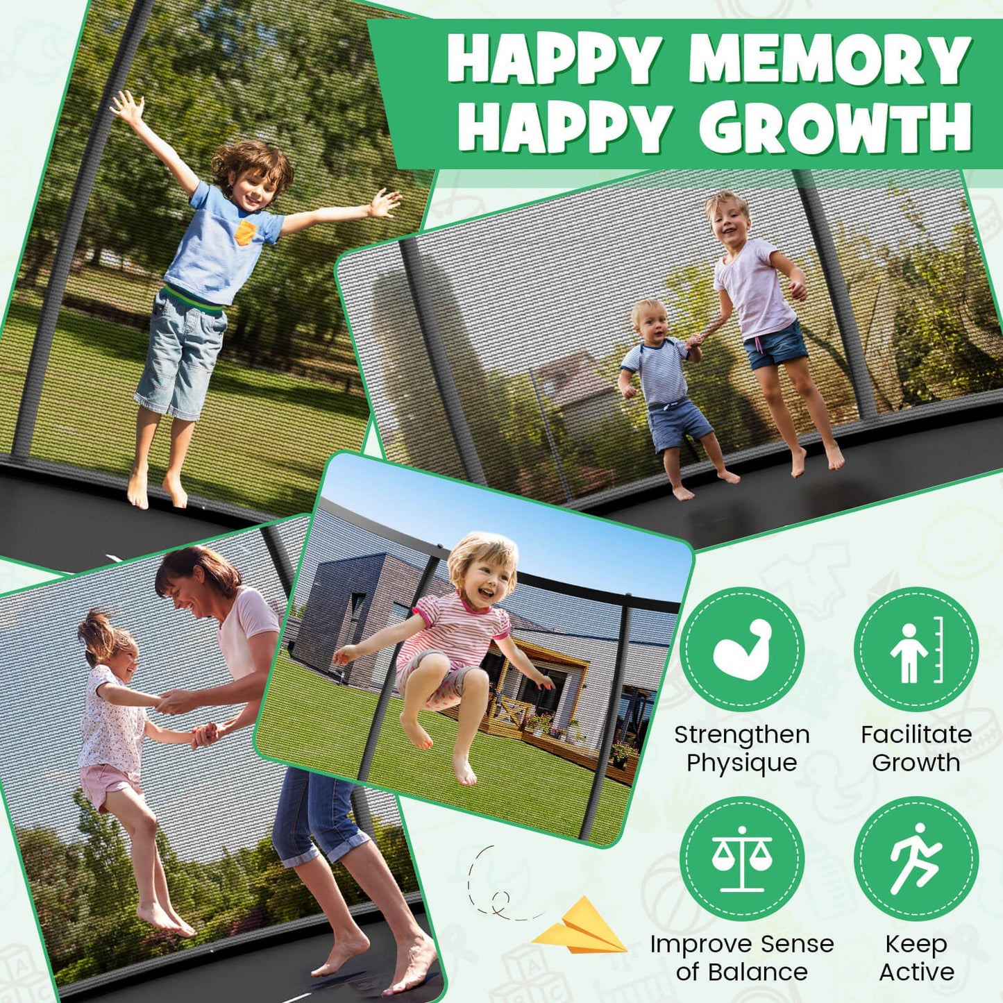 12FT ASTM Approved Recreational Trampoline with Ladder